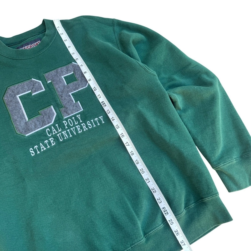 80s Jansport Green Cal Poly State University CP Crewneck Sweatshirt Mens Medium - Picture 3 of 6